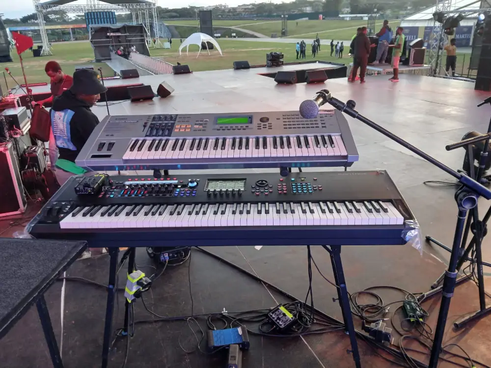 Live performance stage lighting at a concert in Kenya